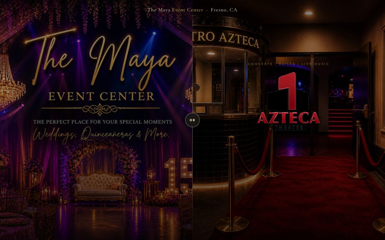 The Maya Event Center website